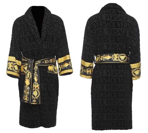 versace robe black and gold arms price|versace housecoat.